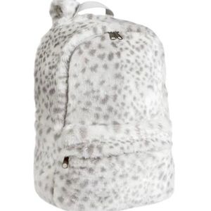 Snow Leopard Print Fur Backpack!